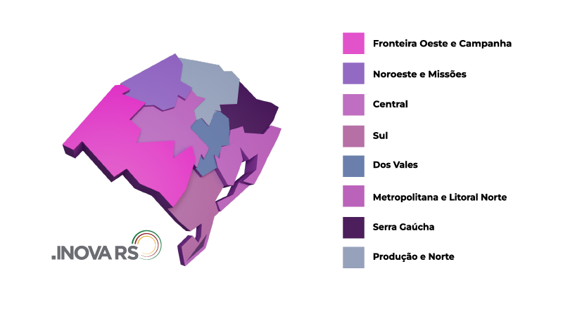 Mapa regiões Inova RS