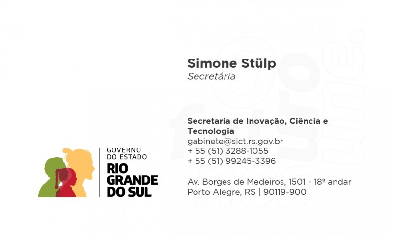 Cartão de visitas da secretária Simone Stülp
