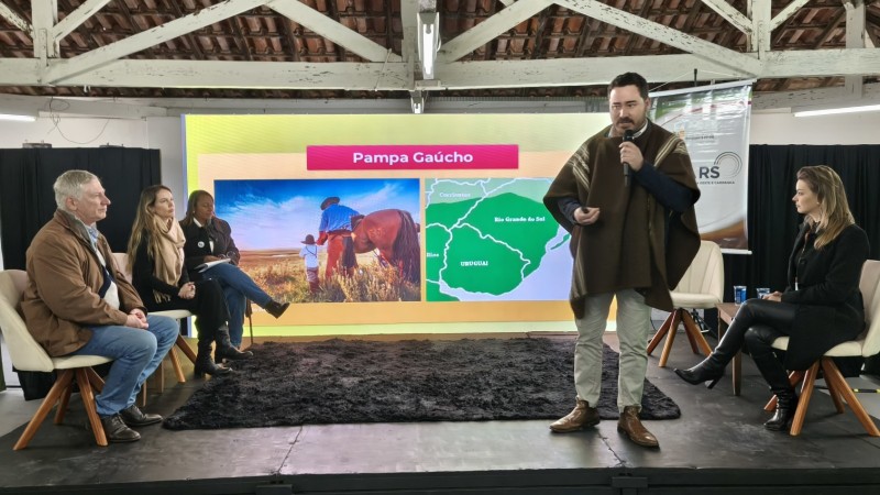 Secretário adjunto Mário Augusto Gonçalves no evento Pampa em Evolução, em Dom Pedrito