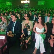 público sentado acompanha premiação.